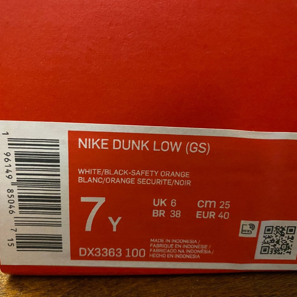 Nike Dunk Low GS Nike 101 White Blue Orange DX3363-100 7Y Women's Size 8.5 - Picture 7 of 7